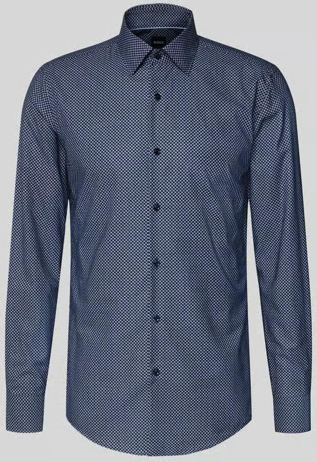 Boss Slim fit zakelijk overhemd van een mix van lyocell en katoen model 'HANK'