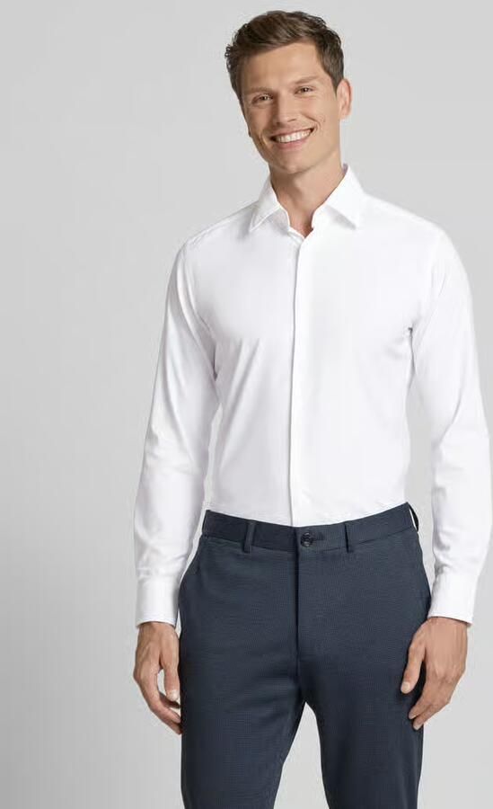 Boss Slim fit zakelijk overhemd van fijn twill met stretch - Foto 6