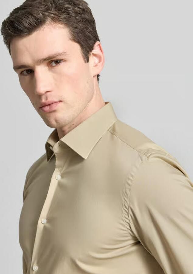 Boss slim fit zakelijk overhemd van katoenmix model 'H-HANK-KENT'