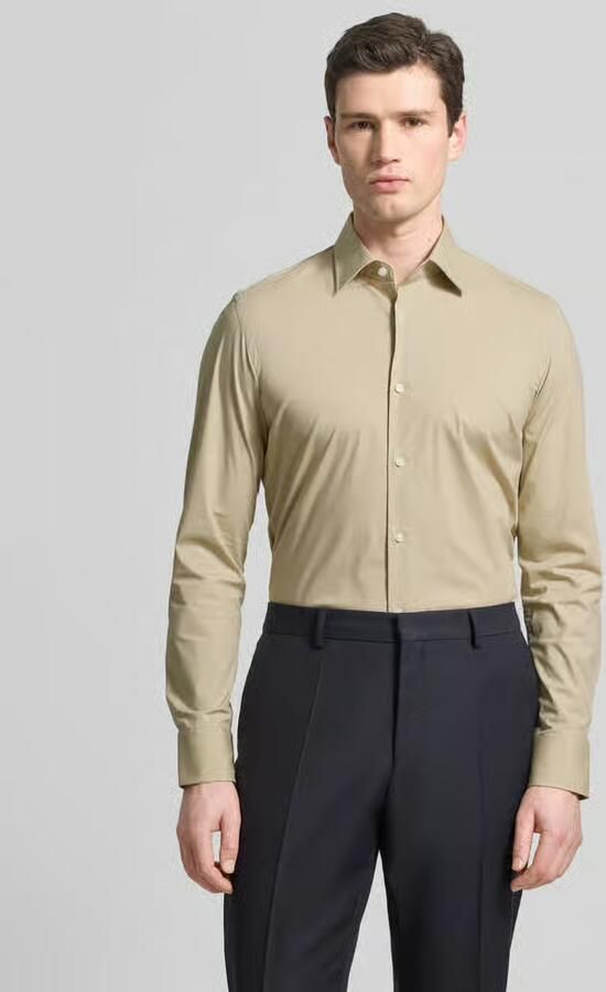 Boss slim fit zakelijk overhemd van katoenmix model 'H-HANK-KENT' - Foto 3