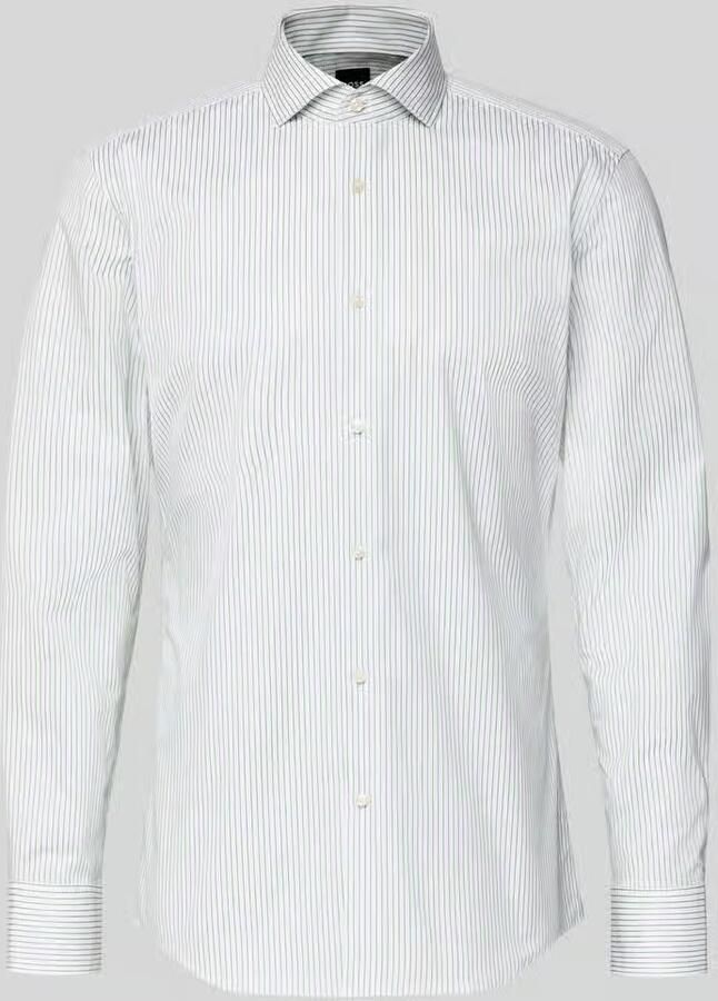 Boss Slim fit zakelijk overhemd van katoenmix model 'HANK'