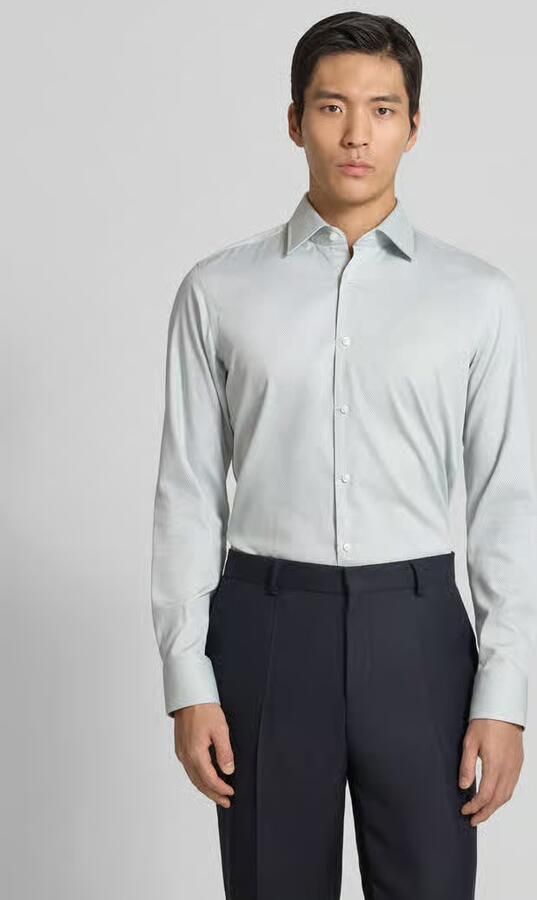 Boss slim fit zakelijk overhemd van katoenmix model 'HANK' - Foto 4