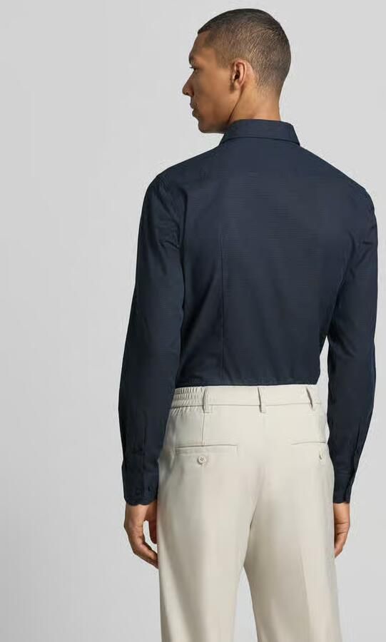 Boss slim fit zakelijk overhemd van katoenmix model 'HANK'