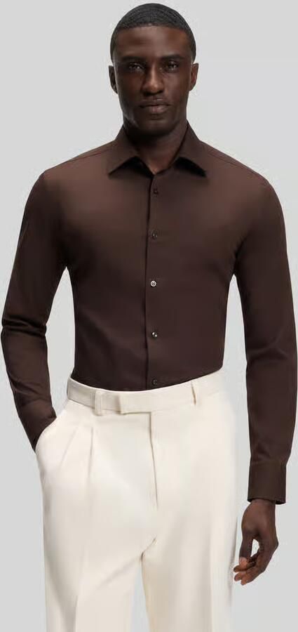 Boss Slim fit zakelijk overhemd van katoenmix model 'HANK' - Foto 3