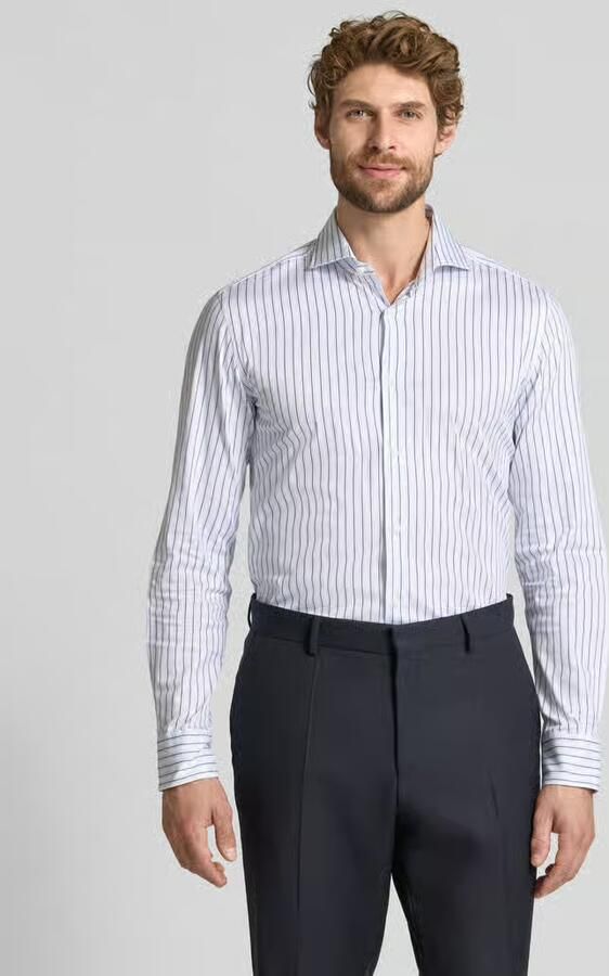 Boss Slim fit zakelijk overhemd van katoenmix model 'HANK' - Foto 2