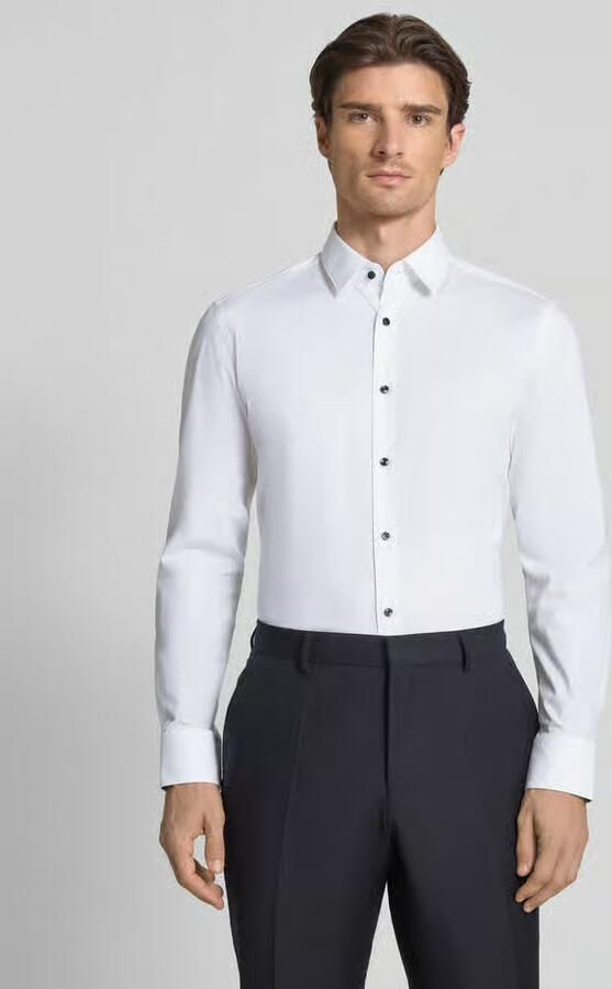 Boss Slim fit zakelijk overhemd van katoenmix model 'HANK' - Foto 2