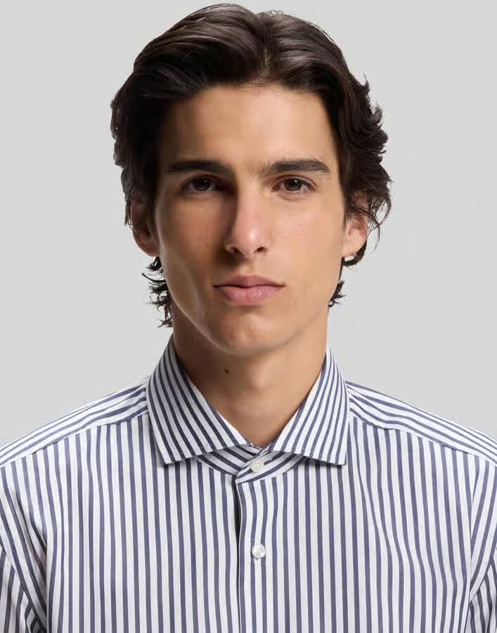 Boss slim fit zakelijk overhemd van katoenmix model 'HANK-SP'