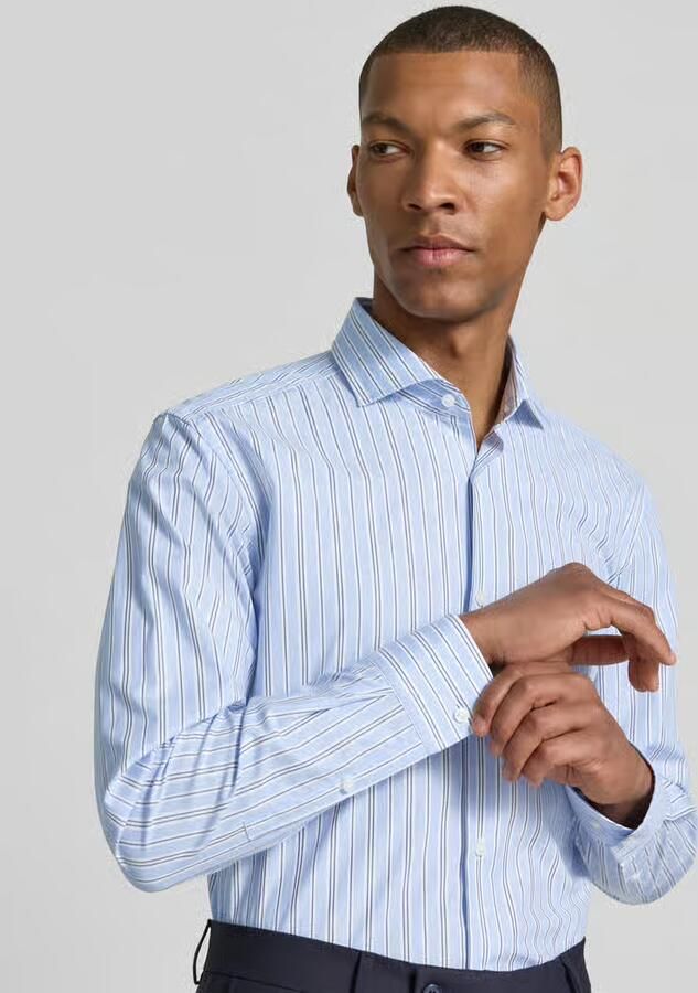 Boss slim fit zakelijk overhemd van katoenmix model 'HANK-SP'