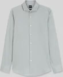 Boss slim fit zakelijk overhemd van katoenmix model 'HANK-SP'