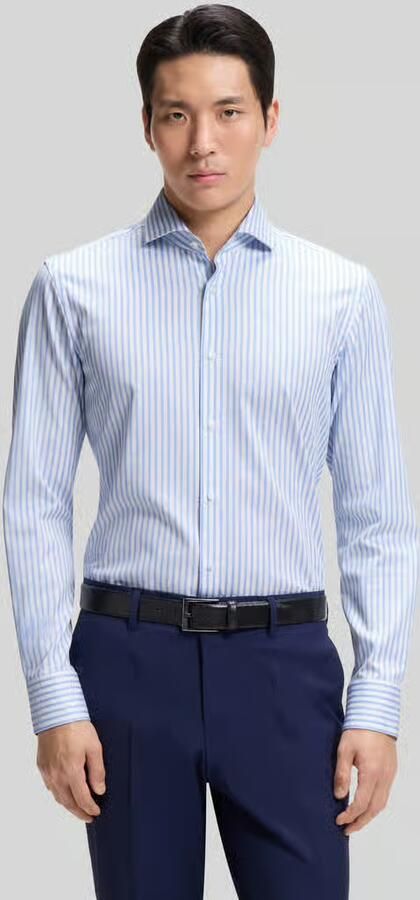 Boss slim fit zakelijk overhemd van katoenmix model 'HANK-SP' - Foto 3