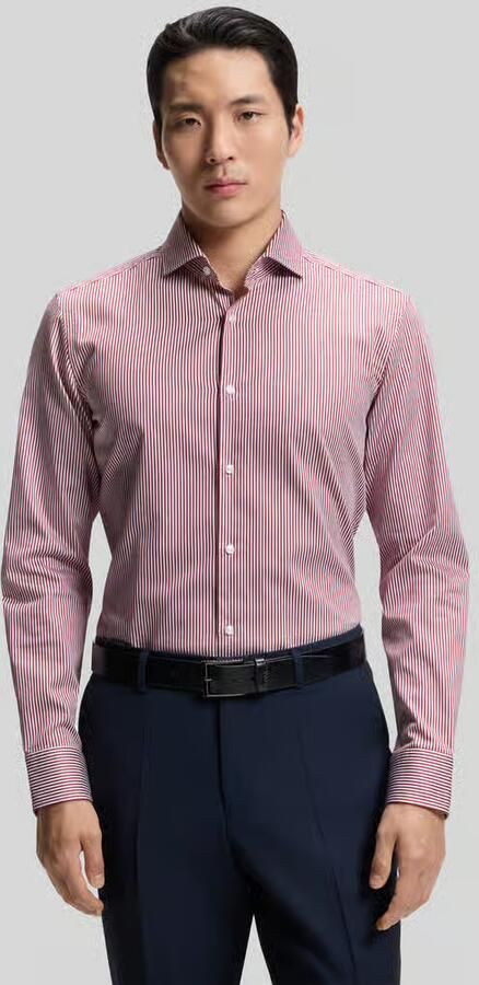 Boss slim fit zakelijk overhemd van katoenmix model 'HANK-SP' - Foto 3