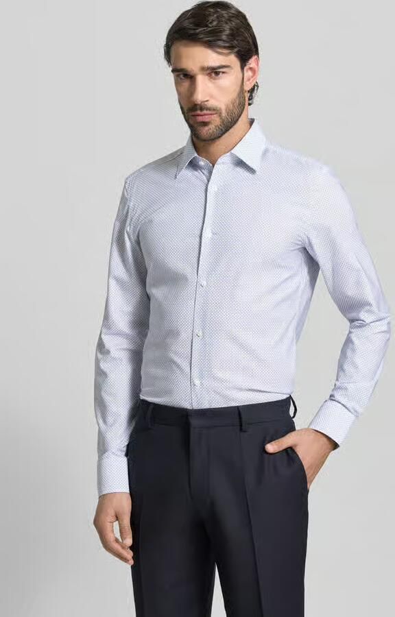 Boss Slim fit zakelijk overhemd van mix van katoen en lyocell model 'HANK' - Foto 2