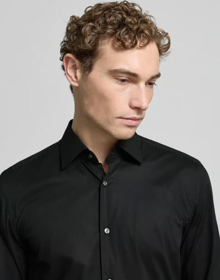 Boss Slim fit zakelijk overhemd van popeline met stretch - Foto 5