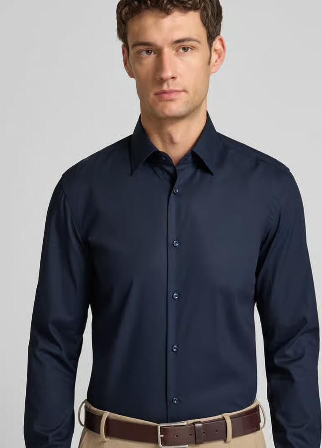 Hugo Boss Heren Zwart Overhemdjurk Slim Fit Donkerblauw Blue Heren - Foto 10