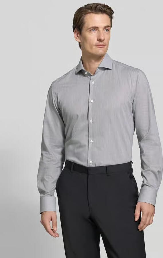 Boss Slim fit zakelijk overhemd van pure katoen model 'HANK' - Foto 3