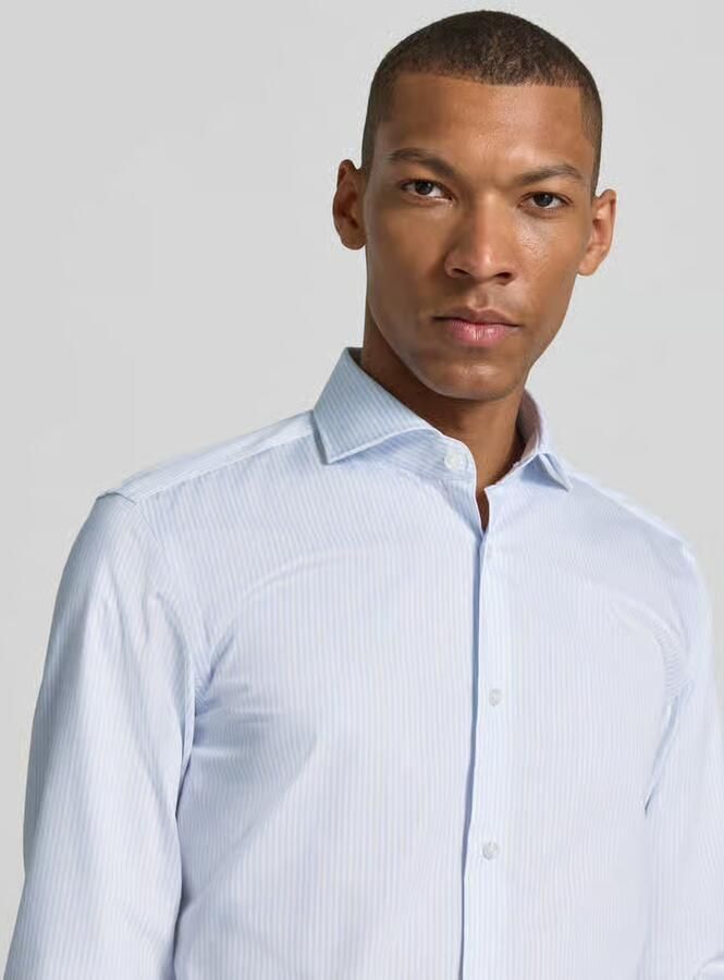 Boss slim fit zakelijk overhemd van puur katoen model 'H-HANK-SP-B1'