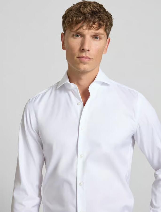 Boss slim fit zakelijk overhemd van puur katoen model 'H-HANK-SP-B1'