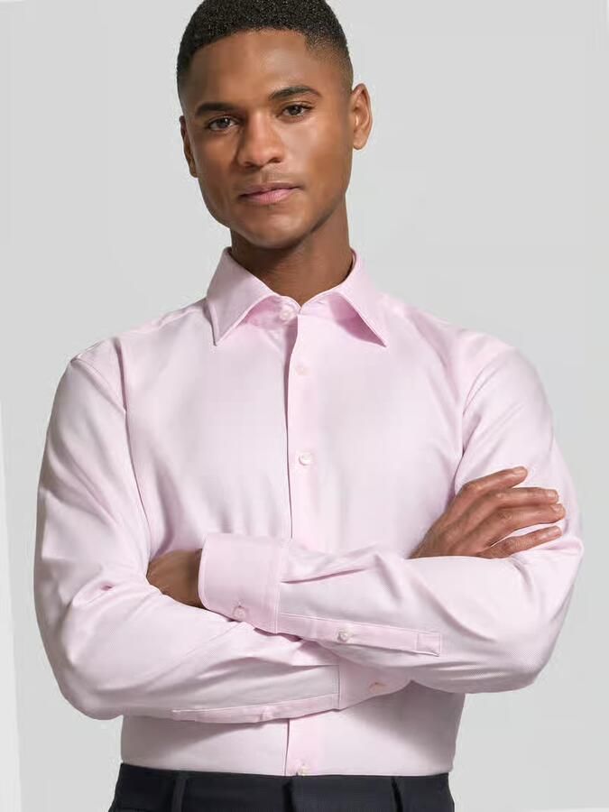 Boss slim fit zakelijk overhemd van puur katoen model 'HANK'
