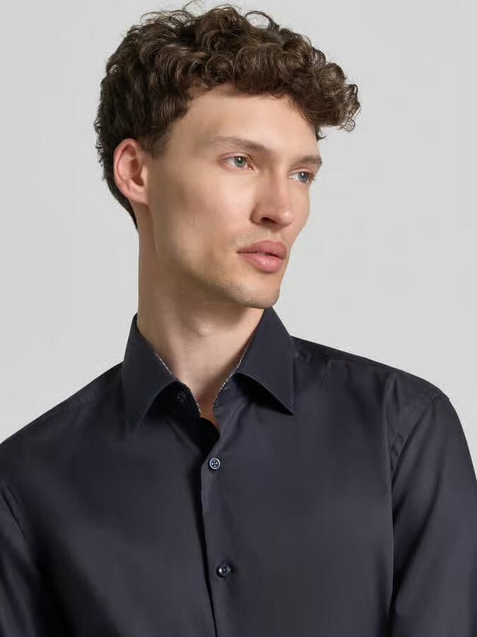 Boss slim fit zakelijk overhemd van puur katoen model 'HANK'