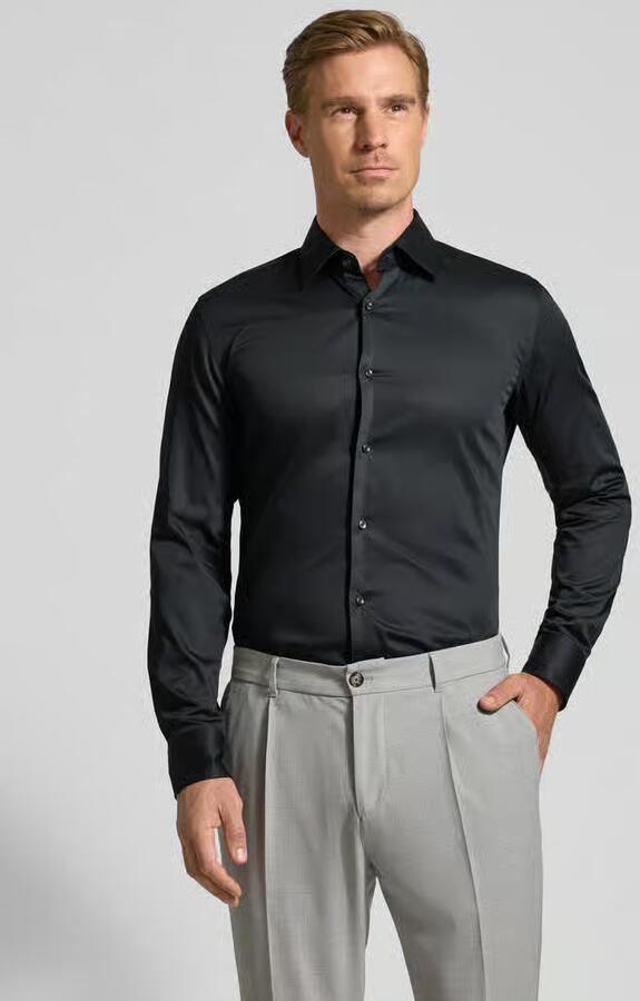 Boss Slim fit zakelijk overhemd van puur katoen model 'HANK' - Foto 2