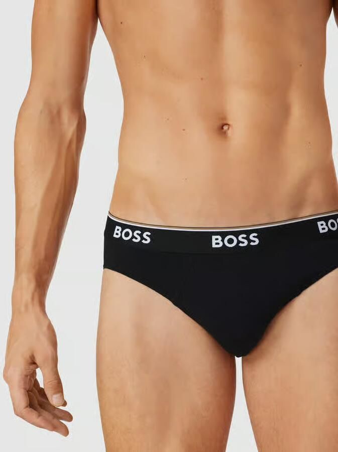 Hugo Boss Stretch Katoen Elastische Taille Briefs 3-Pack Black Heren - Foto 3