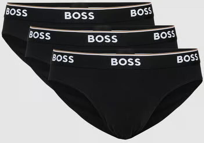 Hugo Boss Stretch Katoen Elastische Taille Briefs 3-Pack Black Heren - Foto 15