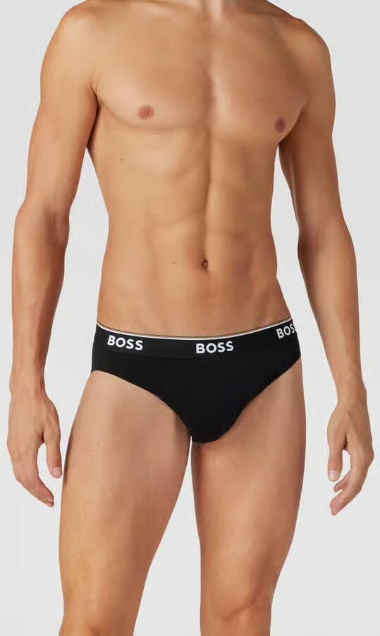 Hugo Boss Stretch Katoen Elastische Taille Briefs 3-Pack Black Heren - Foto 17