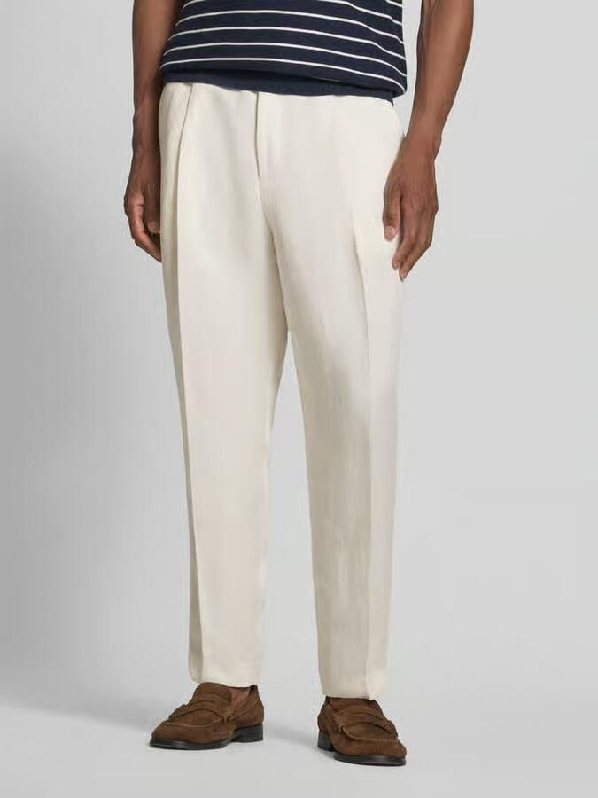 Boss Smalle broek van mix van lyocell en linnen model 'C-PhilC' - Foto 3