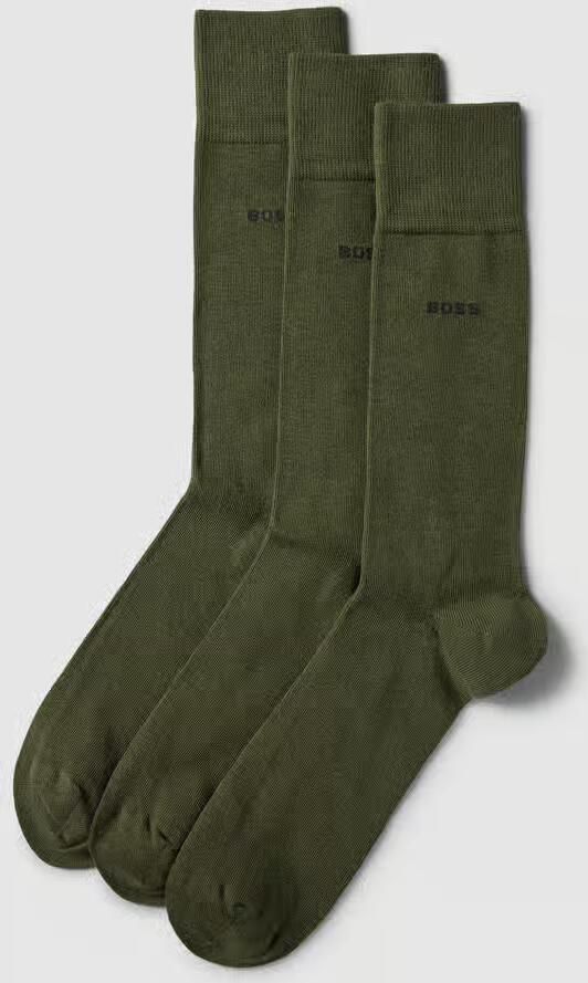 BOSS Basic sokken 3P RS Uni Colors met ingenaaid logo-opdruk (3 paar)