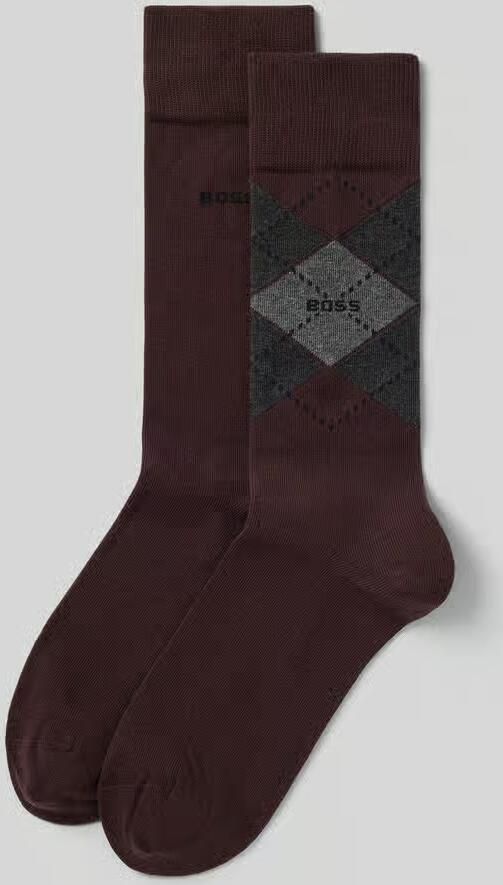 Boss Sokken van katoenmix in een set van 2 model 'ARGYLE'