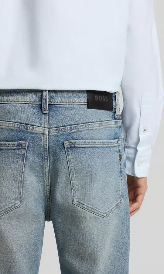 Boss straight fit jeans van katoenmix