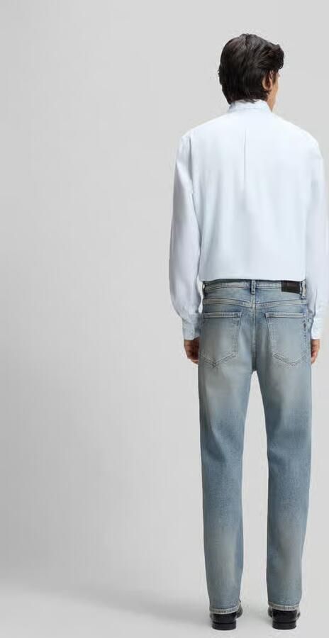 Boss straight fit jeans van katoenmix