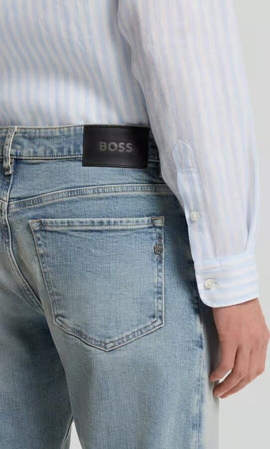 Boss straight fit jeans van katoenmix model 'C-OGDEN'