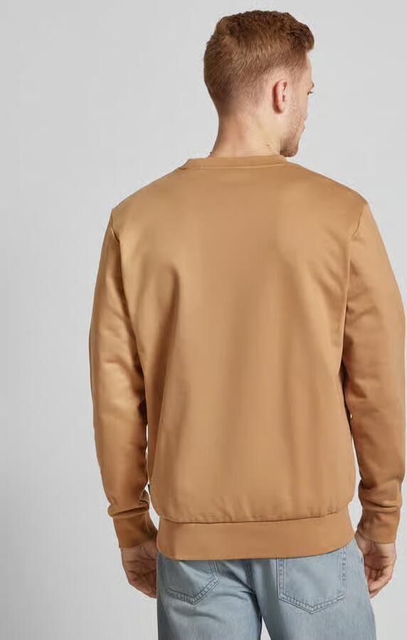 Boss Heren Biologisch Katoen Kameelbruine Sweatshirt Beige Heren