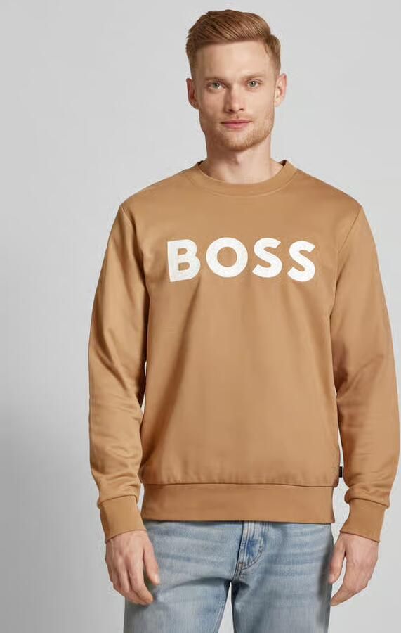 Boss Heren Biologisch Katoen Kameelbruine Sweatshirt Beige Heren - Foto 2