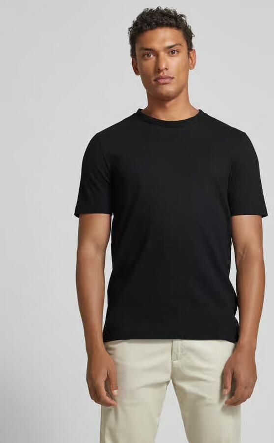 Boss T-shirt met geribde ronde hals model 'TIBURT' - Foto 5