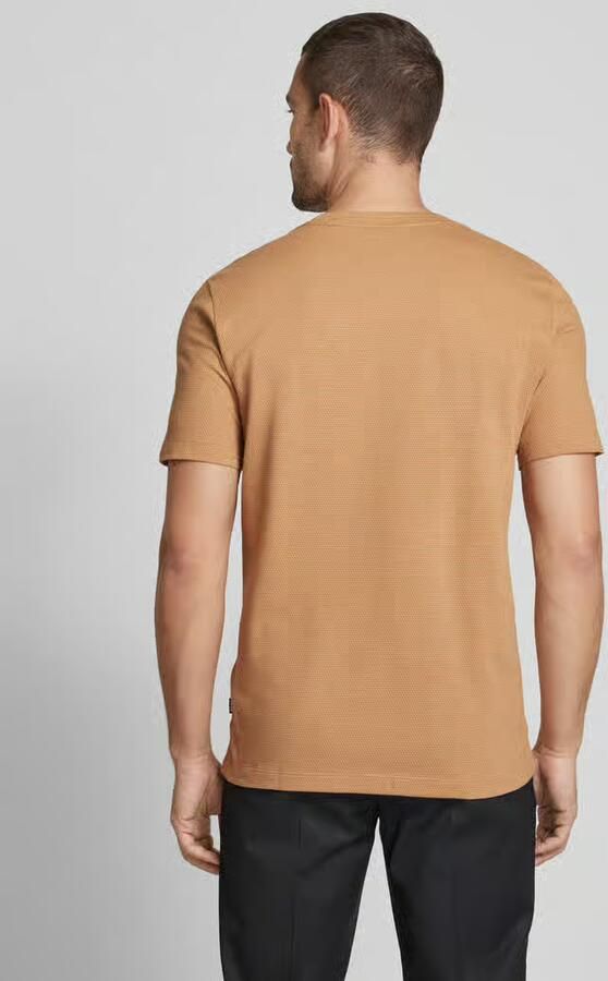 Boss T-shirt met geribde ronde hals model 'TIBURT'