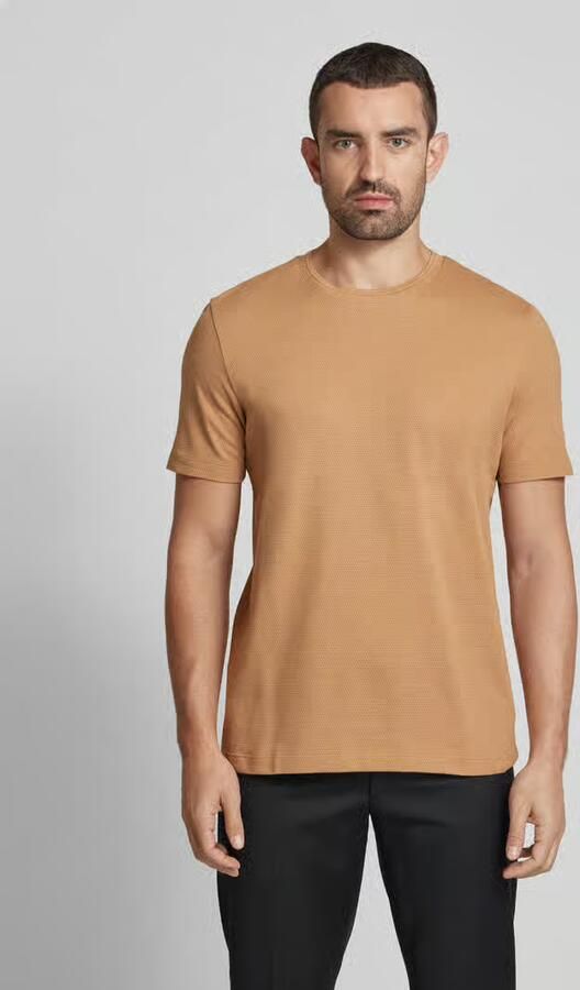 Boss T-shirt met geribde ronde hals model 'TIBURT' - Foto 2