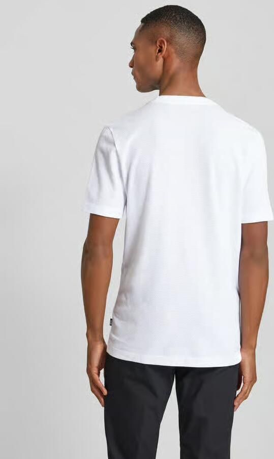 Boss T-shirt met geribde ronde hals model 'TIBURT'