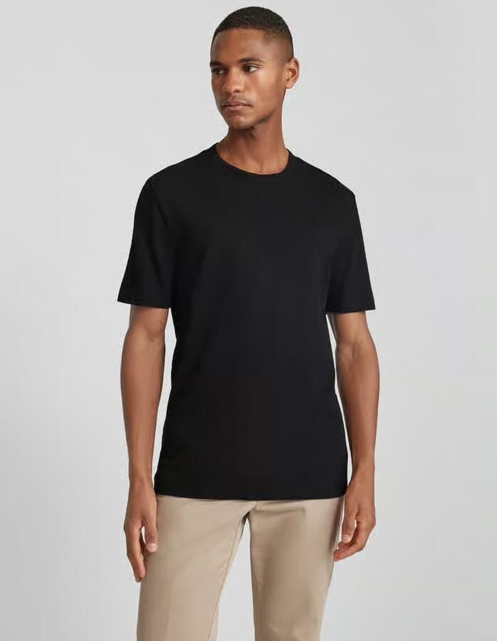 Boss T-shirt met geribde ronde hals model 'TIBURT' - Foto 2