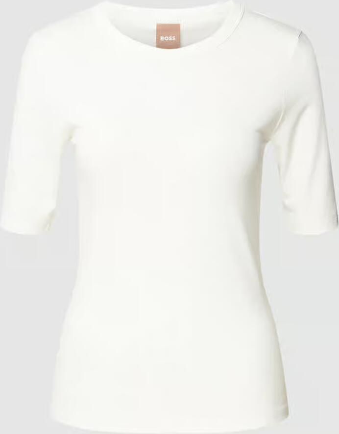 Hugo Boss Aansluitend Jersey T-Shirt met Logo Applicatie White Dames