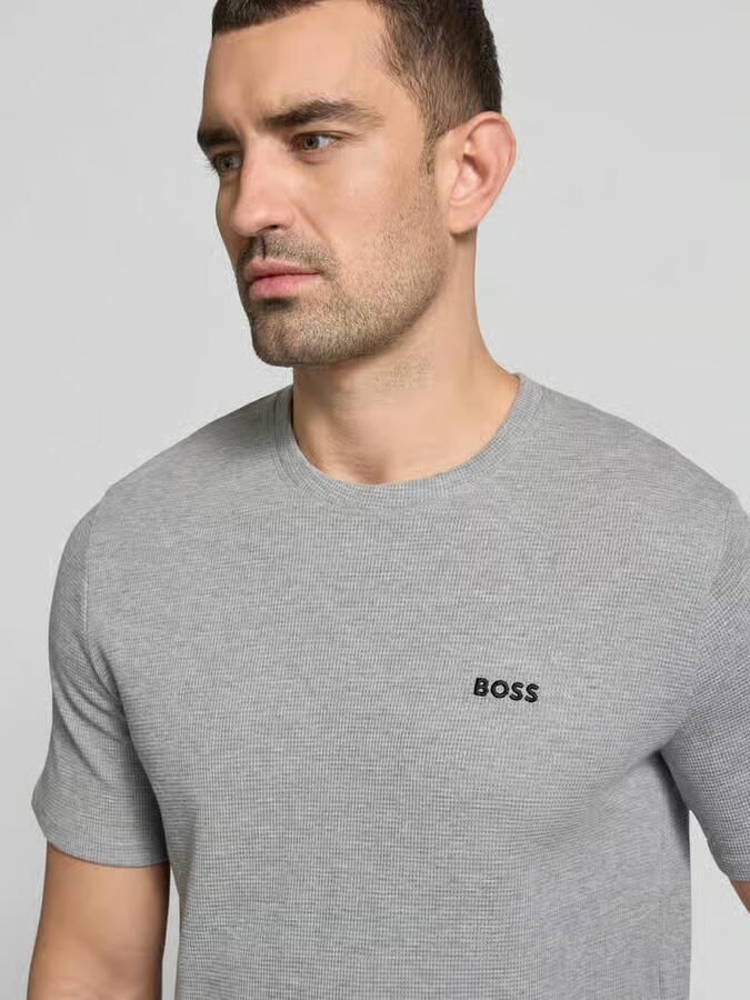 Boss Waffle T-Shirt Grey- Heren Grey - Foto 2