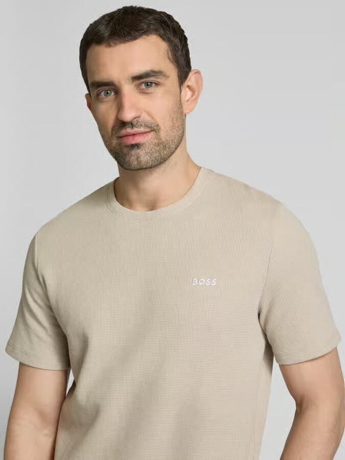 Boss Waffle T-Shirt Brown- Heren Brown - Foto 3