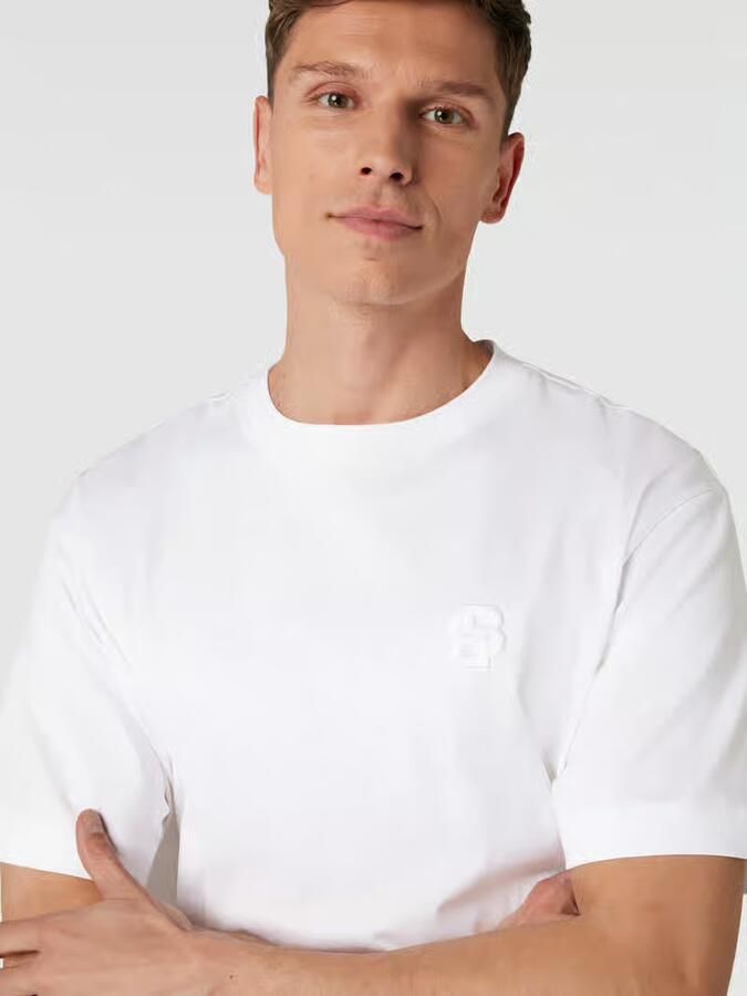 Hugo Boss Geborduurd Logo Oversized Katoenen T-shirt White Heren - Foto 2