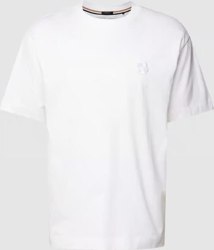 Hugo Boss Geborduurd Logo Oversized Katoenen T-shirt White Heren