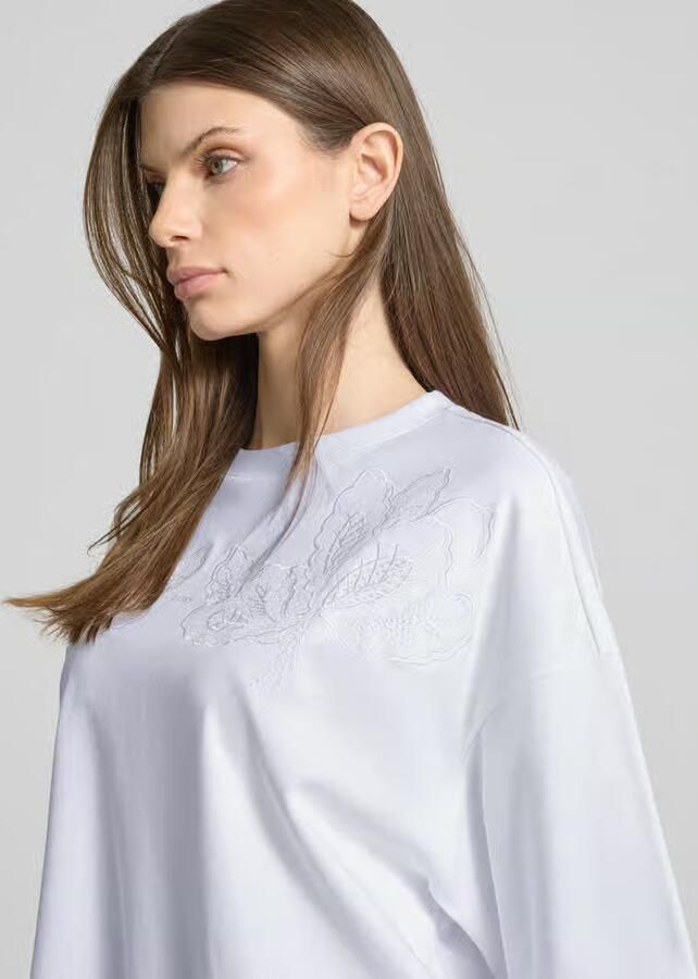 Boss T-shirt met motiefstitching model 'Enesse'