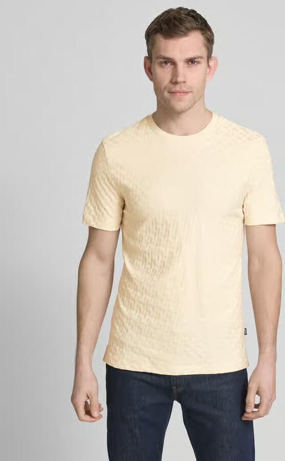 Boss T-shirt met structuurmotief model 'Thompson' - Foto 4