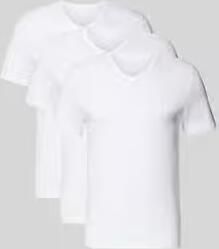Boss Katoenen T-shirts 3-pack Regular Fit V-hals Logo Borduursel White Heren - Foto 11