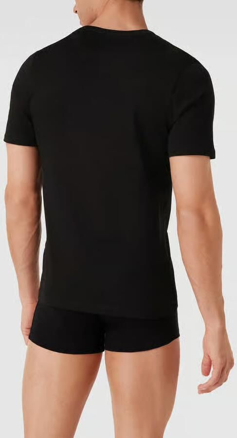 Boss Katoenen T-shirts 3-pack Regular Fit V-hals Logo Borduursel Black Heren - Foto 4