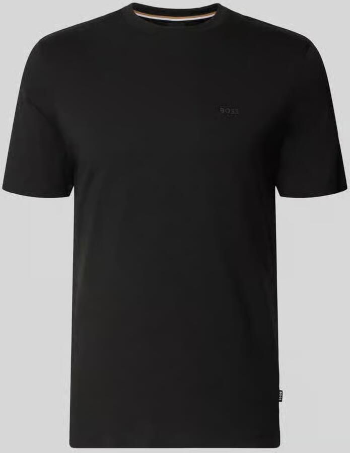 Boss Zwart T-shirt met rubberen logo Black Heren